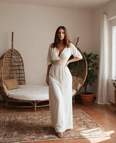 Hot redhead with blue eyes gets totally naked in a bedroom setting - #2