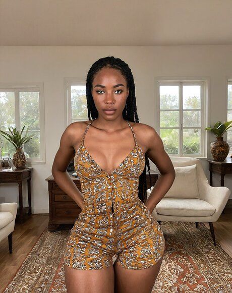 Curvy black girl gets completely naked in a library filled with books - #2