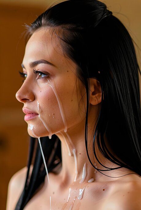 Dark haired beauty gets drenched in sperm after being masturbated - #3