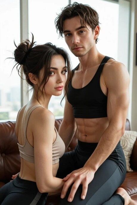 Hot fitness model exposes her tiny tits before sex with her trainer - #2