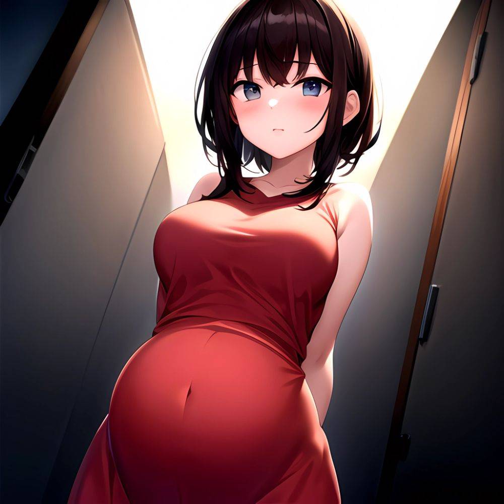 1girl Solo Standing Pregnant Facing The Viewer Arms Behind Back 1 3 Masterpiece Best Quality, 1870814746 - AIHentai - #main