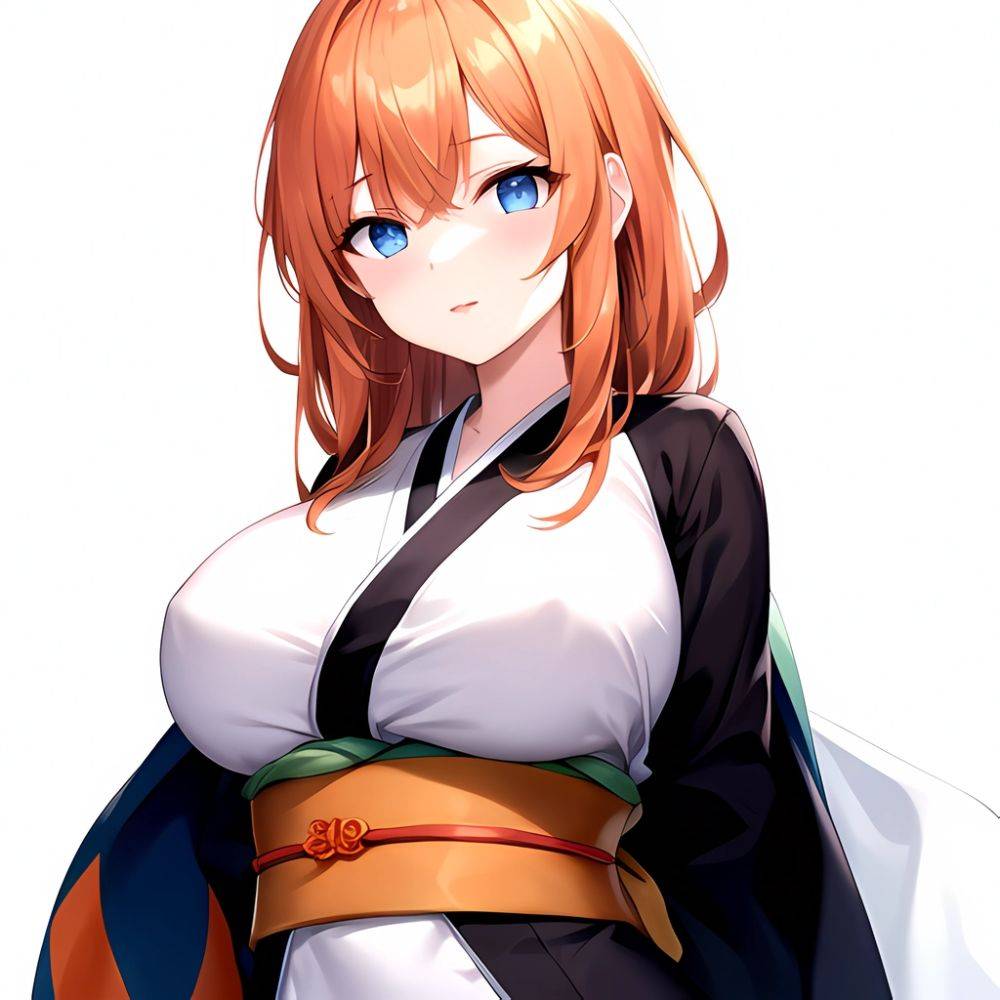 Matsumoto Rangiku 1girl Between Breasts Black Kimono Blue Eyes Breasts Center Opening Closed Mouth Huge Breasts Japanese Clothes, 1385236495 - AIHentai - #main