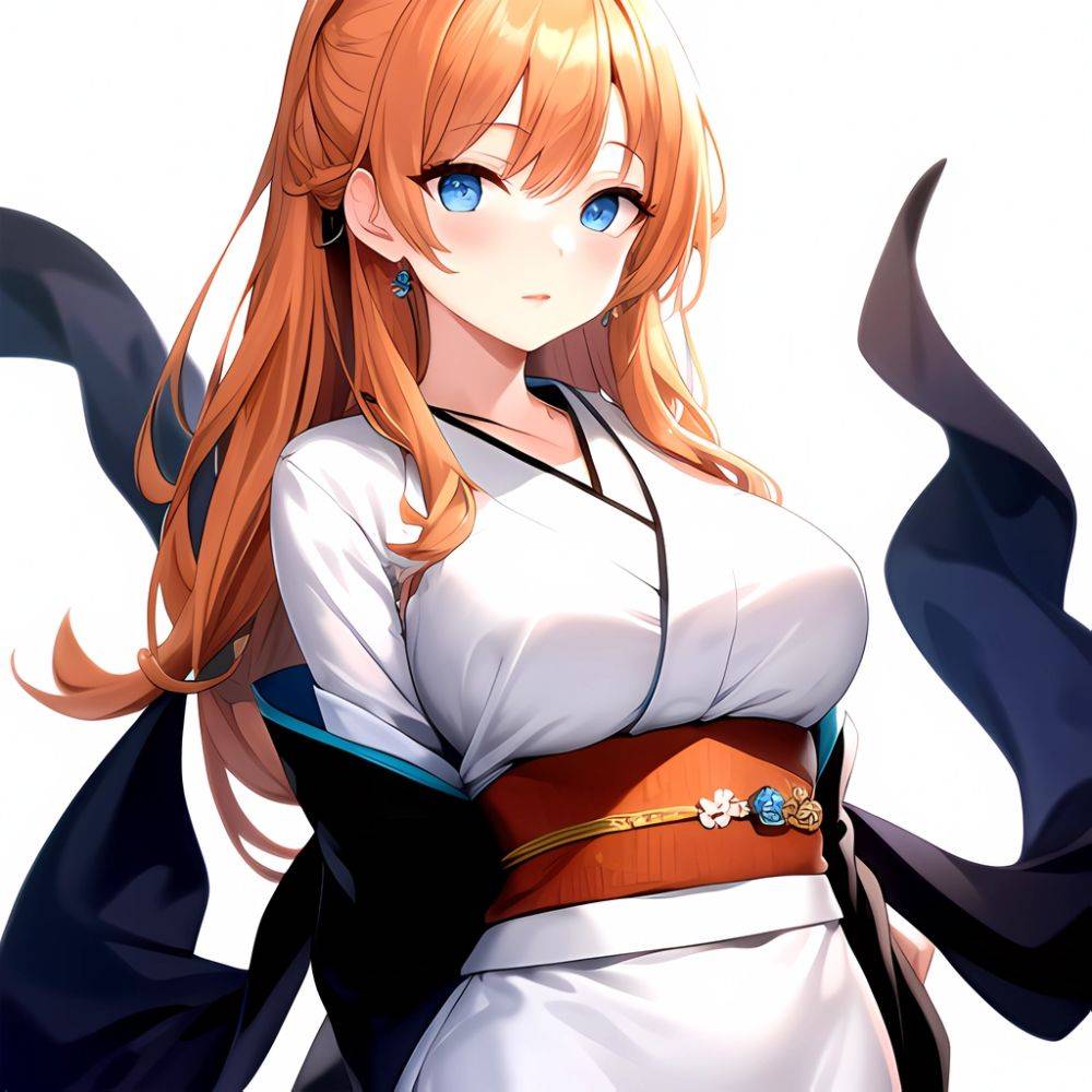 Matsumoto Rangiku 1girl Between Breasts Black Kimono Blue Eyes Breasts Center Opening Closed Mouth Huge Breasts Japanese Clothes, 3625122028 - AIHentai - #main