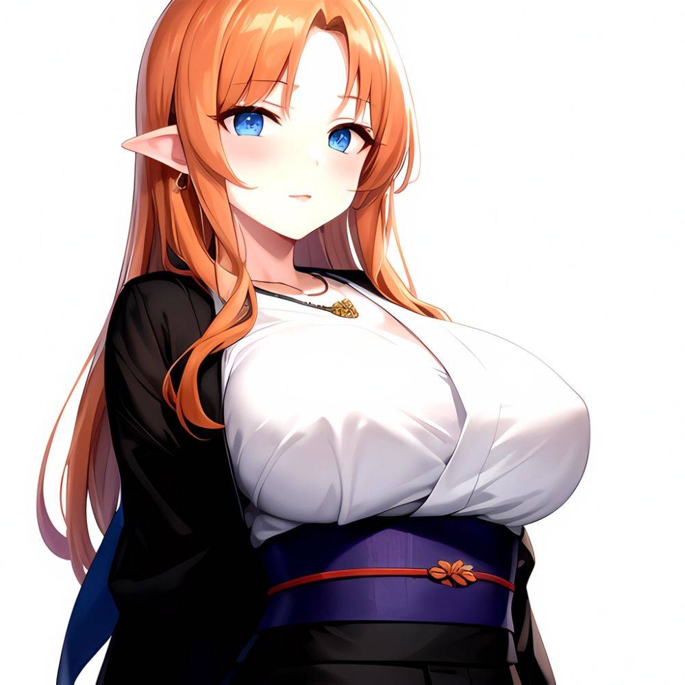 Matsumoto Rangiku 1girl Between Breasts Black Kimono Blue Eyes Breasts Center Opening Closed Mouth Huge Breasts Japanese Clothes, 3663931233 - AIHentai - #main