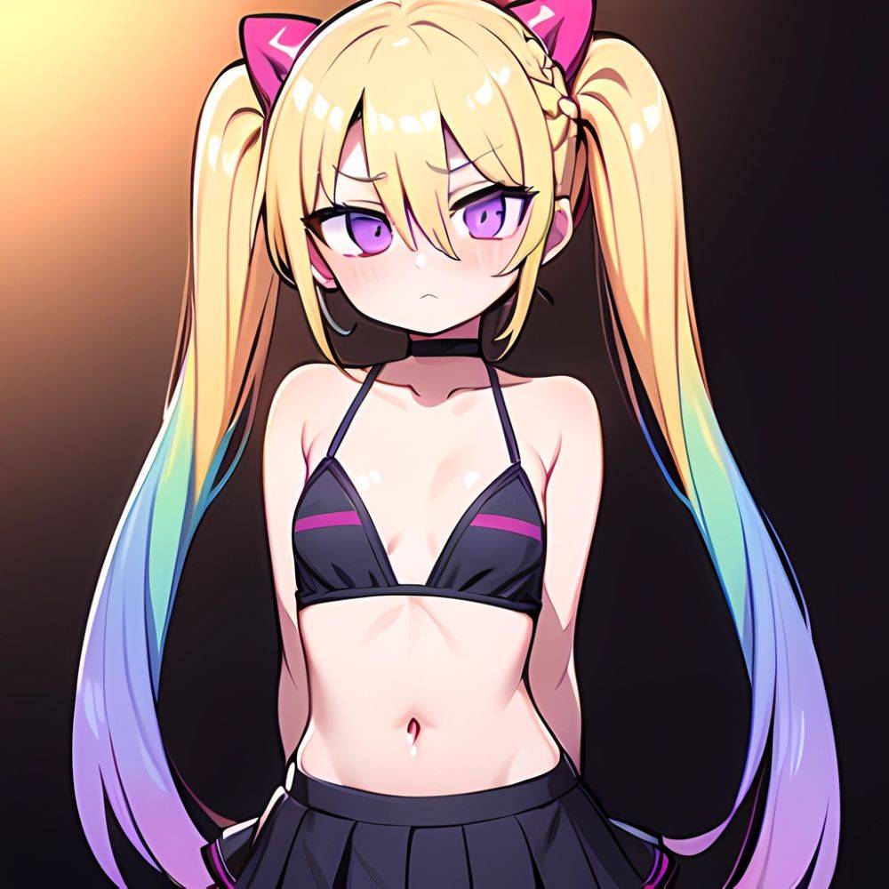 Ninomiya Asuka 1girl Arms Behind Back Bare Shoulders Bikini Bikini Skirt Blonde Hair Blush Braid Breasts Choker Collarbone Cover, 620781917 - AIHentai - #main