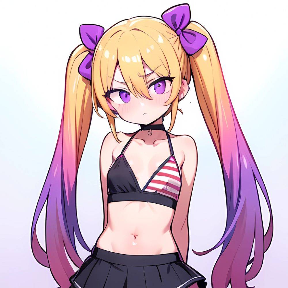 Ninomiya Asuka 1girl Arms Behind Back Bare Shoulders Bikini Bikini Skirt Blonde Hair Blush Braid Breasts Choker Collarbone Cover, 710688262 - AIHentai - #main