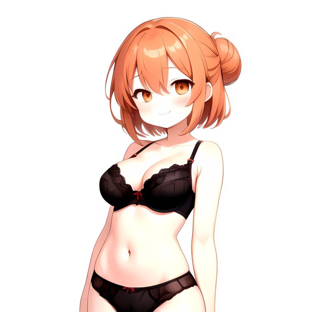 Yuigahama Yui S Mother 1girl Arms Behind Back Black Bra Black Panties Blush Bra Breasts Closed Mouth Hair Between Eyes, 267544077 - AIHentai - #main