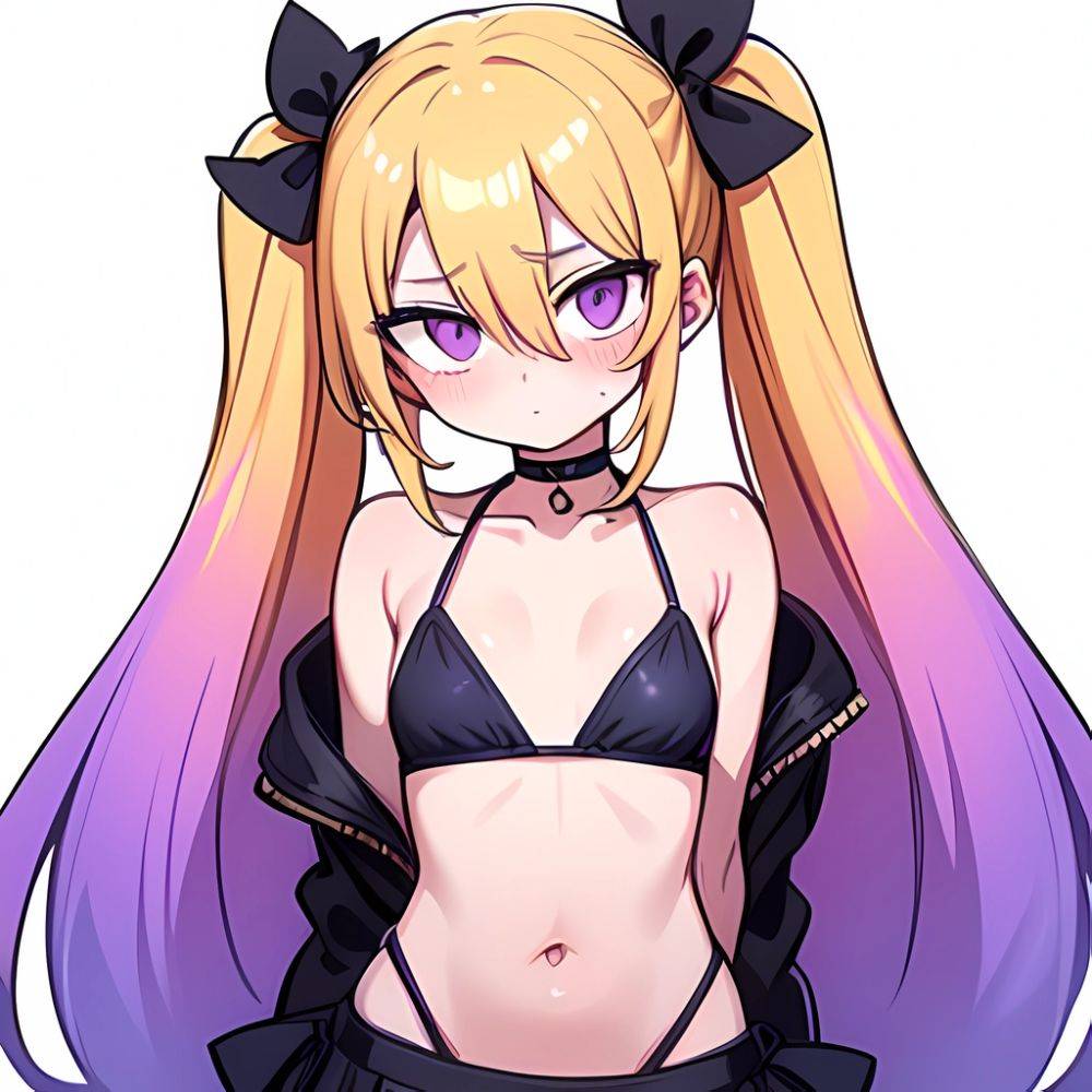 Ninomiya Asuka 1girl Arms Behind Back Bare Shoulders Bikini Bikini Skirt Blonde Hair Blush Braid Breasts Choker Collarbone Cover, 3268888105 - AIHentai - #main