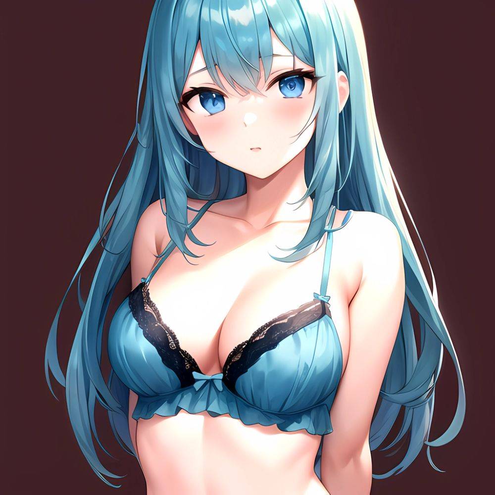 1girl Standing Lingerie Blue Eyes Arms Behind Back Simple Background Anime Girl Facing The Viewer Uwu, 3176992867 - AIHentai - #main