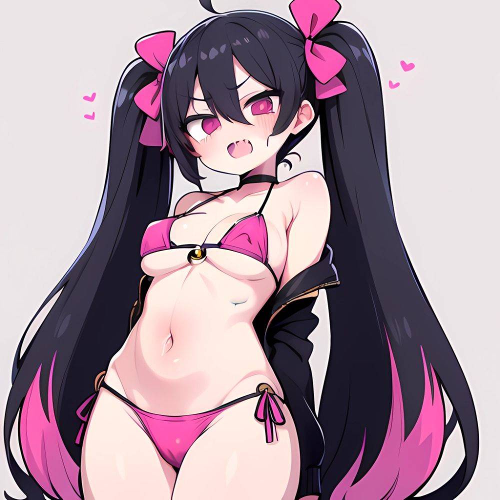 Bremerton Azur Lane 1girl Bare Shoulders Bikini Blush Breasts Choker Collarbone Cowboy Shot Crossed Bangs Fang Hair Between Eyes, 4122240980 - AIHentai - #main