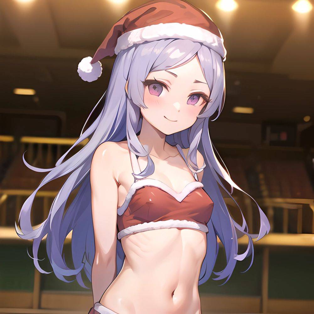 Mejiro Dober Umamusume 1girl Bell Blush Bow Christmas Ears Through Headwear Fur Trimmed Headwear Fur Trim Hat Hat Bow Long, 5729991 - AIHentai - #main