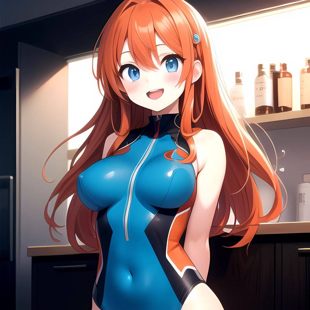 Souryuu Asuka Langley 1girl Blue Eyes Bodysuit Breasts Large Breasts Long Hair Looking At Viewer Open Mouth Orange Hair Plugsuit, 807473960 - AIHentai - #main