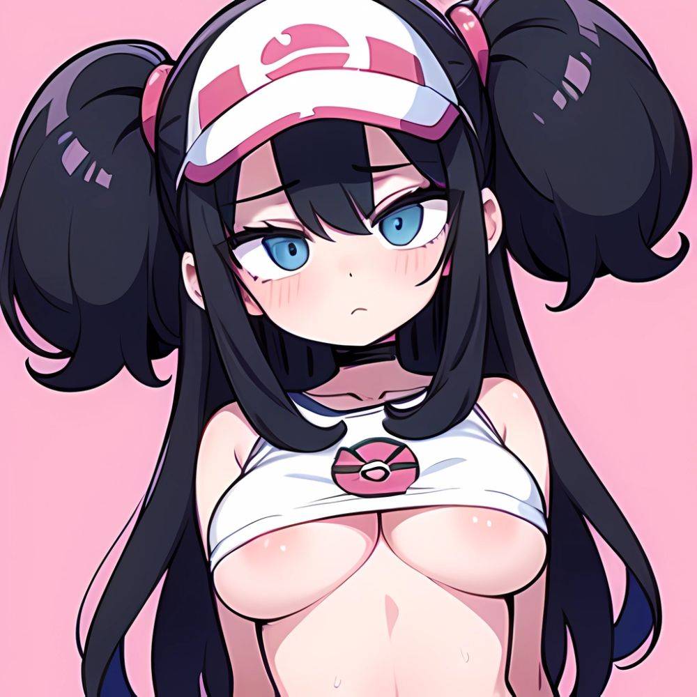 1girl Sexy Pokemon Trainer Looking At The Viewer Facing The Viewer Big Boobs Arms Behind Back Simple Background, 1506166757 - AIHentai - #main