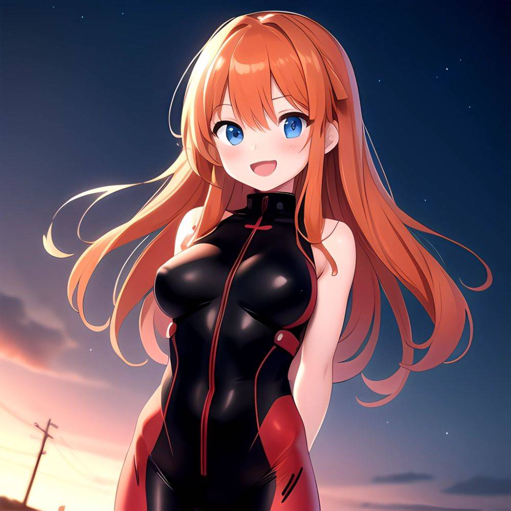 Souryuu Asuka Langley 1girl Blue Eyes Bodysuit Breasts Large Breasts Long Hair Looking At Viewer Open Mouth Orange Hair Plugsuit, 1697099037 - AIHentai - #main