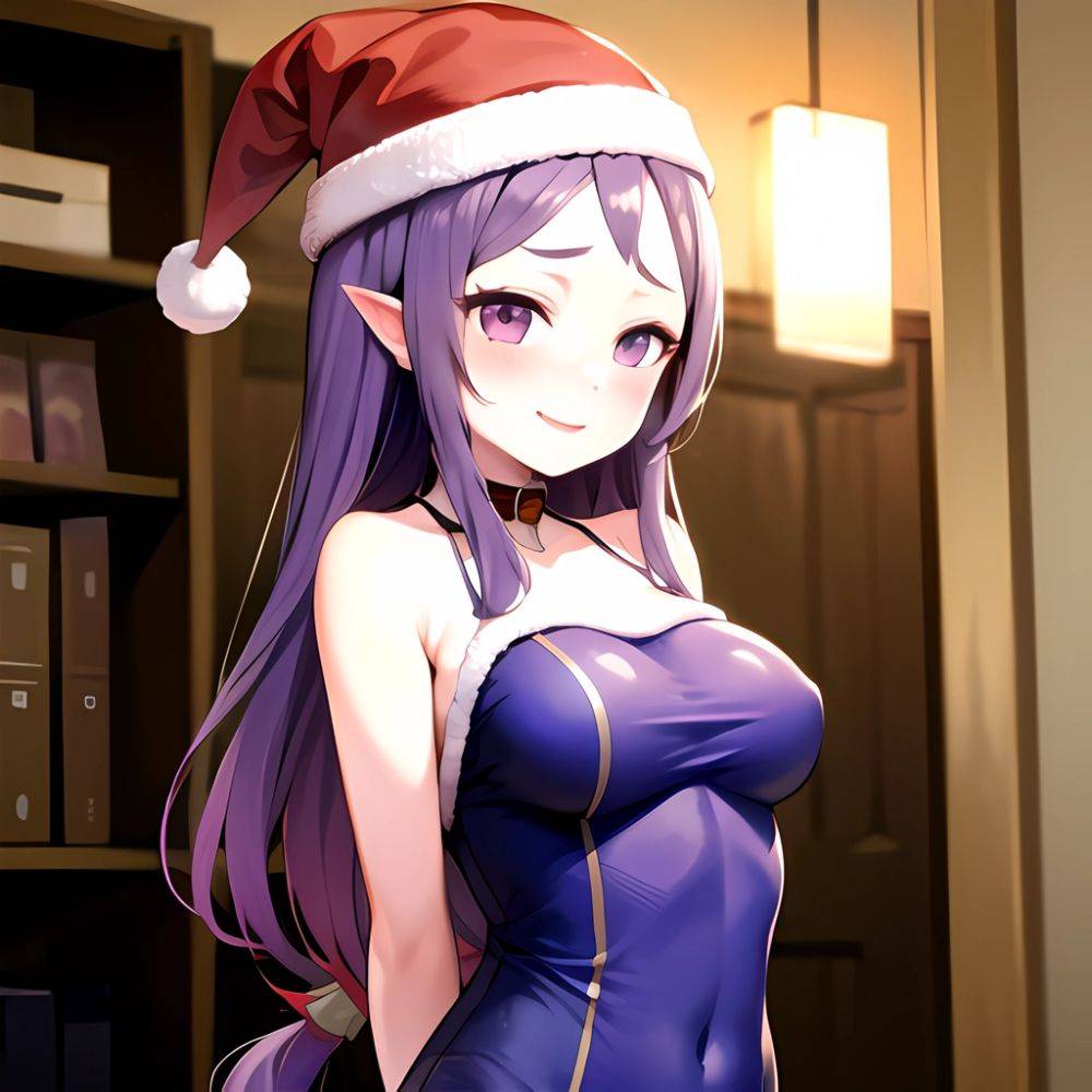 Mejiro Dober Umamusume 1girl Bell Blush Bow Christmas Ears Through Headwear Fur Trimmed Headwear Fur Trim Hat Hat Bow Horse, 752172185 - AIHentai - #main