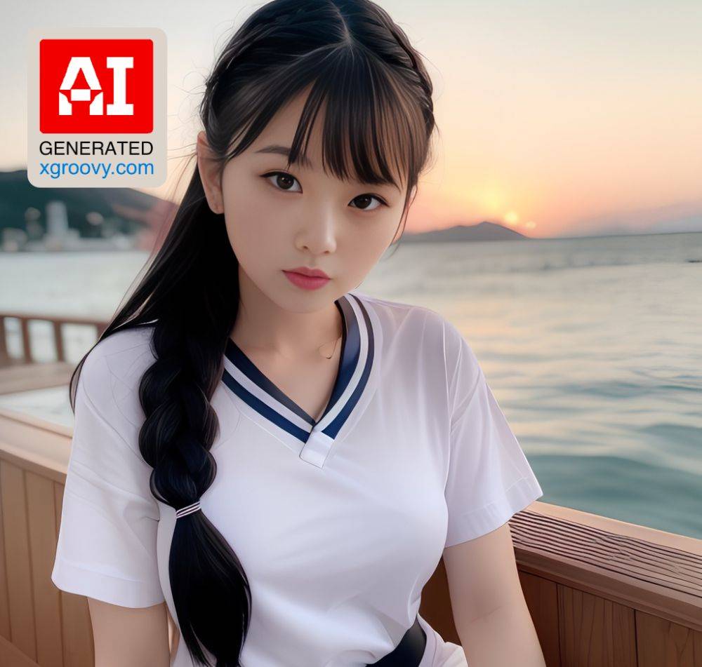 I'm a happy Japanese sailor with black braided hair, spreading my legs - come sail away with me! - #main