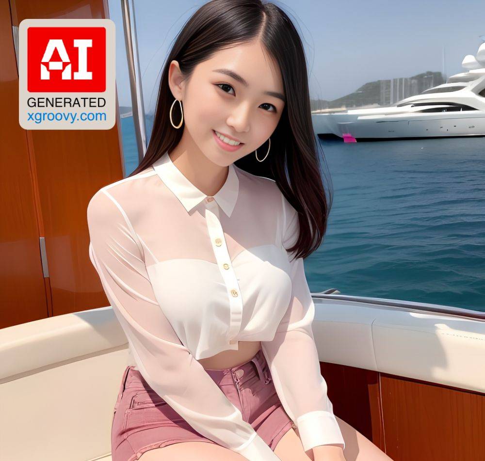 Feeling flirty on my transparent blouse and mini skirt, enjoying the yacht life with a sexy smile - #main