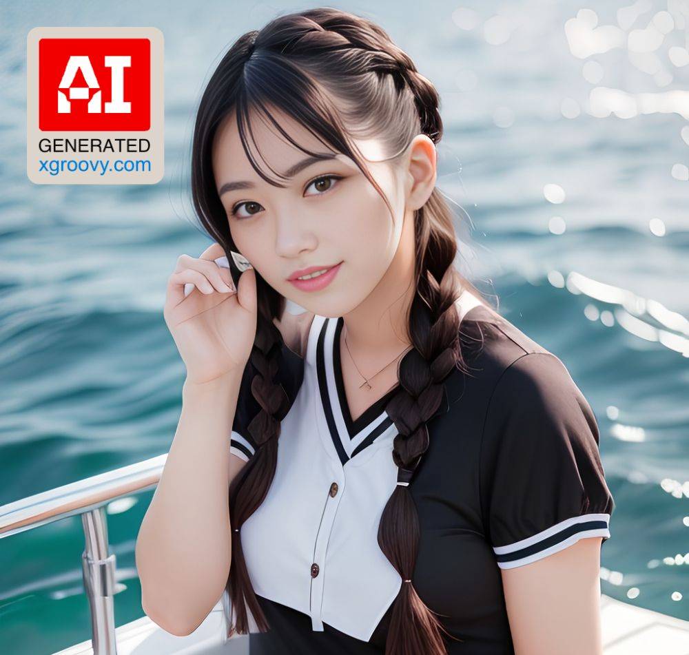 I'm a sexy sailor with braided black hair, a happy face, and a Japanese ethnicity. - #main
