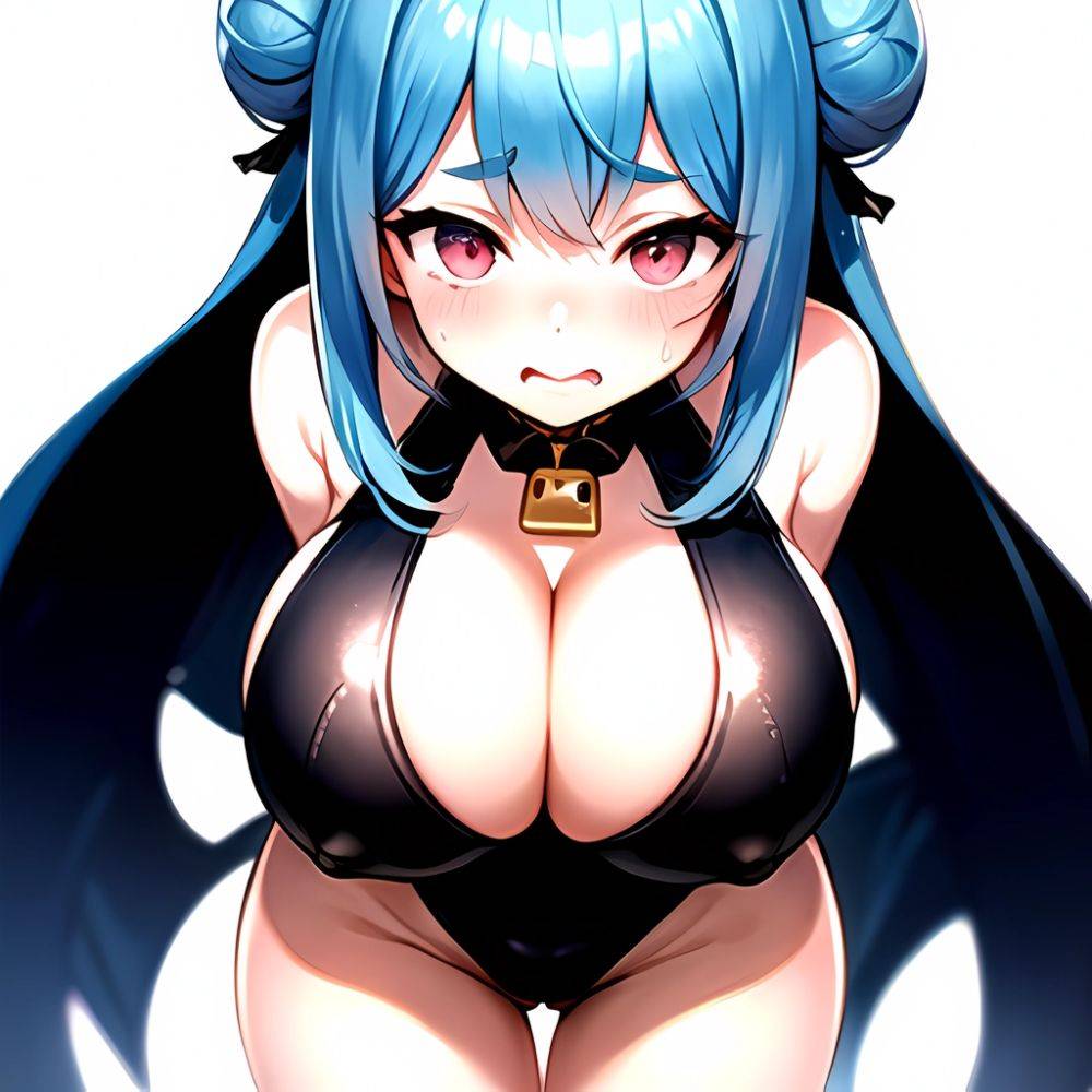 1girl Alternate Breast Size Animal Ear Fluff Animal Ears Animal Print Blue Hair Blush Breasts Cleavage Cutout Clothing Cutout Co, 1941469405 - AIHentai - #main