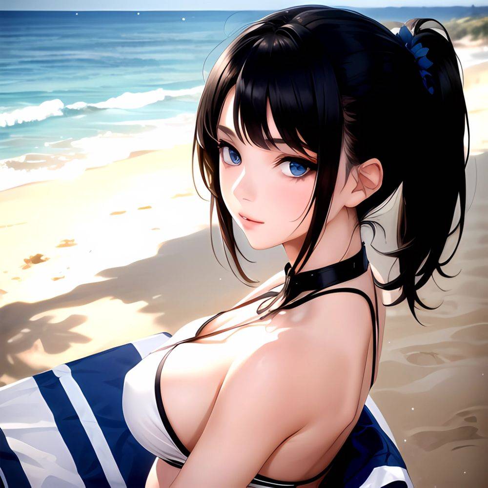 1girl Solo Beach Blue Eyes, 2651905779 - AIHentai - #main