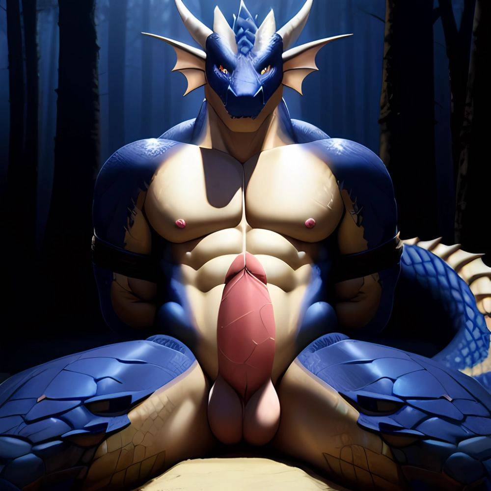 Anthro Dragon Male Solo Abs Muscular Dragon Penis Genital Slit Furry Sitting Realistic Scales Detailed Scales Texture 1 4 Detail, 2933182164 - AIHentai - #main