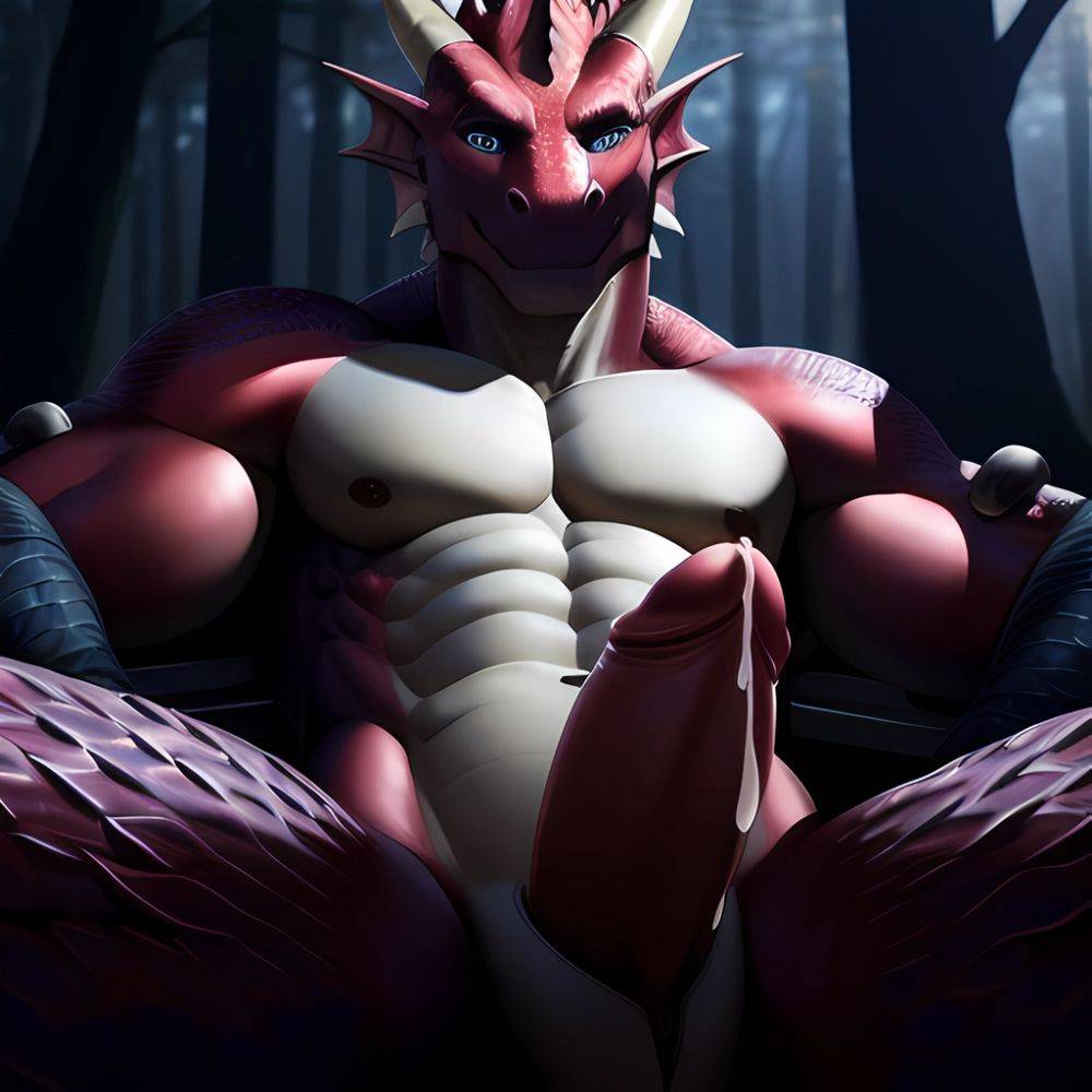 Anthro Dragon Male Solo Abs Cum Dripping Muscular Dragon Penis Genital Slit Furry Sitting Realistic Scales Detailed Scales Textu, 1174929614 - AIHentai - #main