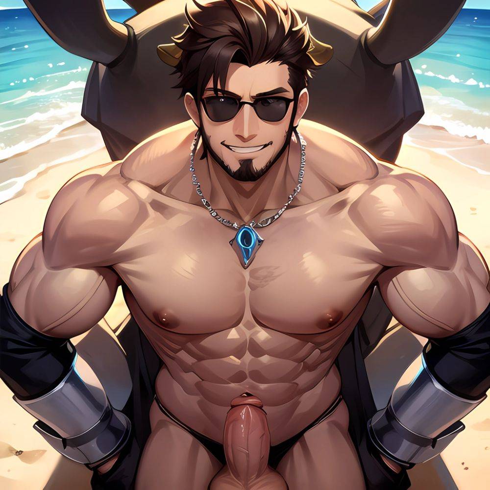 Naked Penis Dick Abs Atlas Vos Bara Beach Bracelet Brown Eyes Brown Hair Bulge Collarbone Commission Cow Horns Solo 1guy, 3879613120 - AIHentai - #main