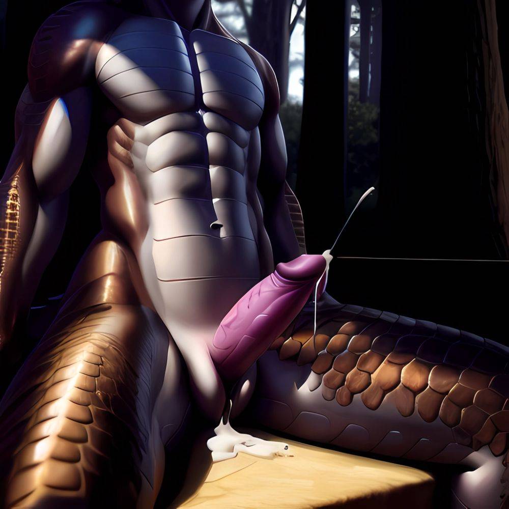 Anthro Dragon Male Solo Abs Cum Dripping Muscular Dragon Penis Genital Slit Furry Sitting Realistic Scales Detailed Scales Textu, 1868631297 - AIHentai - #main