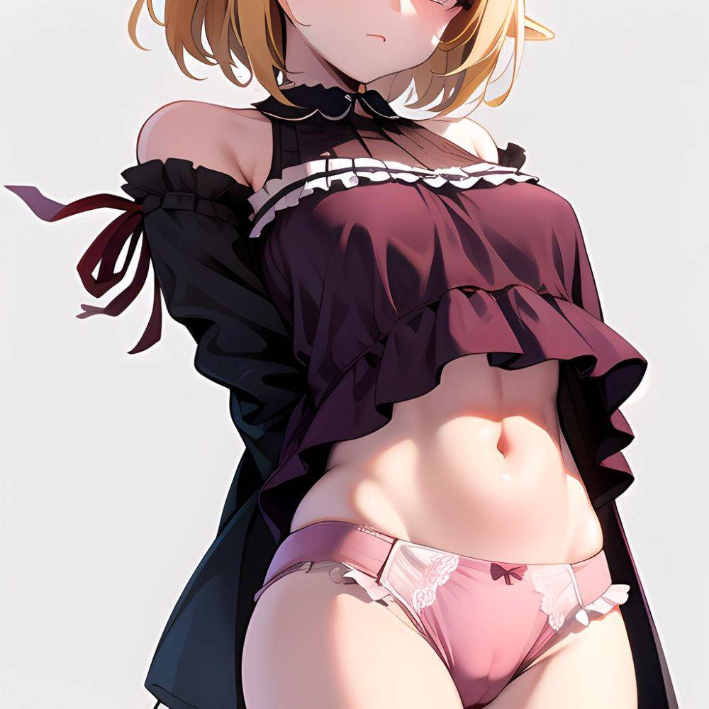 1girl Blonde Hair Frilled Panties Frills Highres Hip Bones Looking At Viewer Makaino Ririmu Multicolored Hair Navel Nijisanji No, 4229985458 - AIHentai - #main