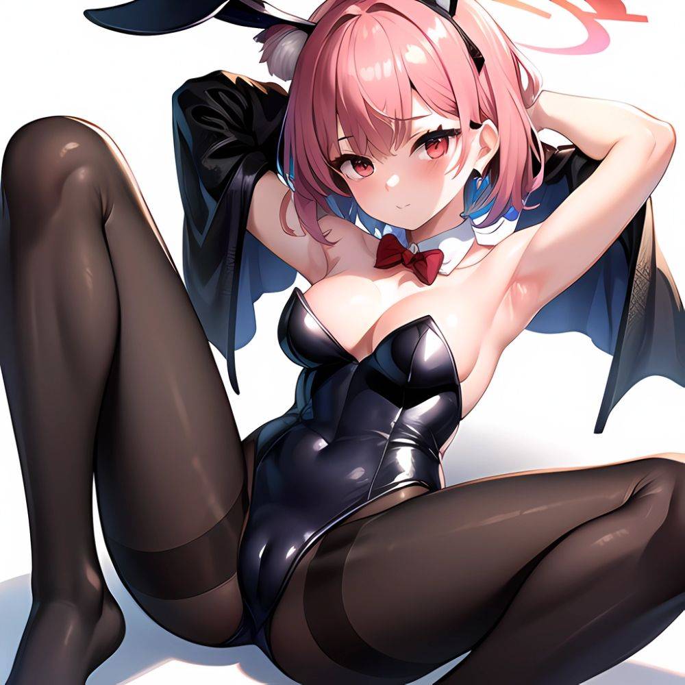 1girl Solo Animal Ears Armpits Black Hair Black Pantyhose Blue Archive Bow Bowtie Cat Ears Colored Inner Hair Coma Light825, 1840836757 - AIHentai - #main