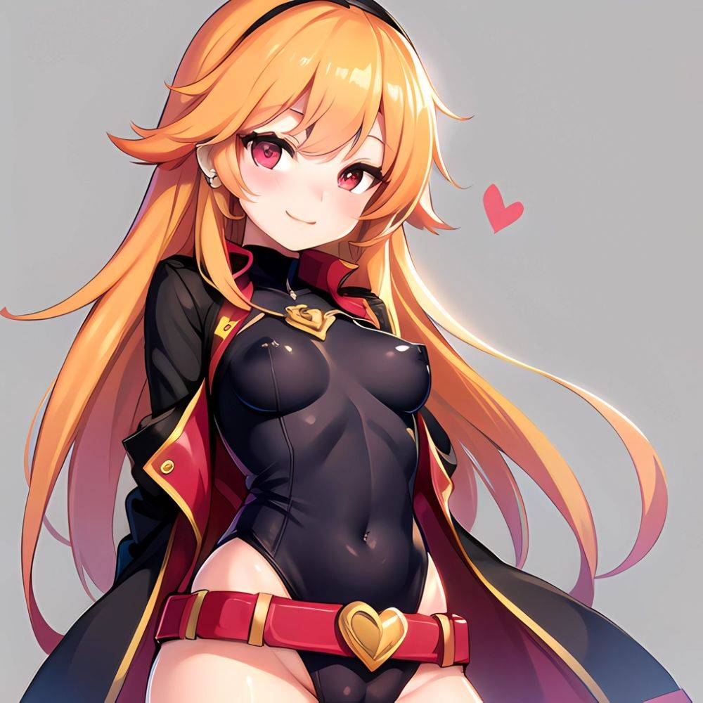 1girl Mature Belt Blush Breasts Cameltoe Gem Heart Highres Hyper Blossom Jacket Jewelry Leotard Long Hair Magical Girl Orange Ha, 66464094 - AIHentai - #main