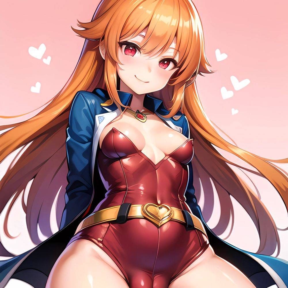 1girl Mature Belt Blush Breasts Cameltoe Gem Heart Highres Hyper Blossom Jacket Jewelry Leotard Long Hair Magical Girl Orange Ha, 518071483 - AIHentai - #main