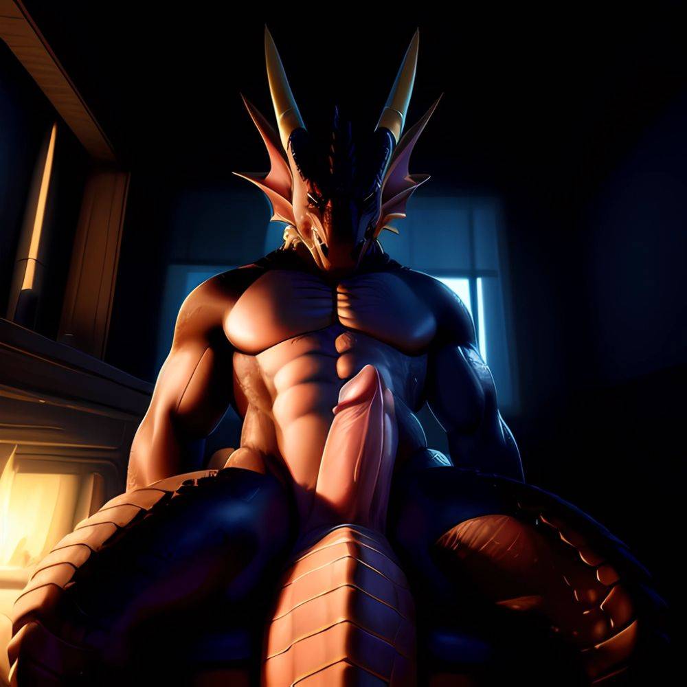 Anthro Dragon Male Solo Abs Cum Dripping Muscular Dragon Penis Genital Slit Furry Sitting Realistic Scales Detailed Scales Textu, 2249481294 - AIHentai - #main