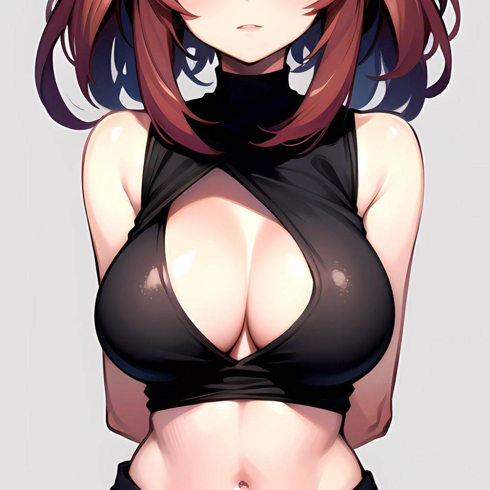 1girl Solo Big Boobs Pov Arms Behind Back Simple Background, 52514692 - AIHentai - #main