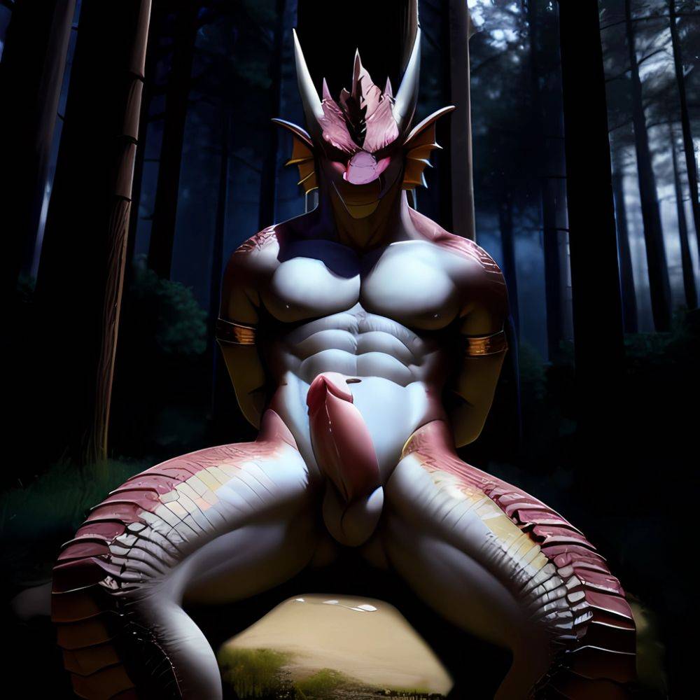 Anthro Dragon Male Solo Abs Cum Dripping Muscular Dragon Penis Genital Slit Furry Sitting Realistic Scales Detailed Scales Textu, 629686685 - AIHentai - #main