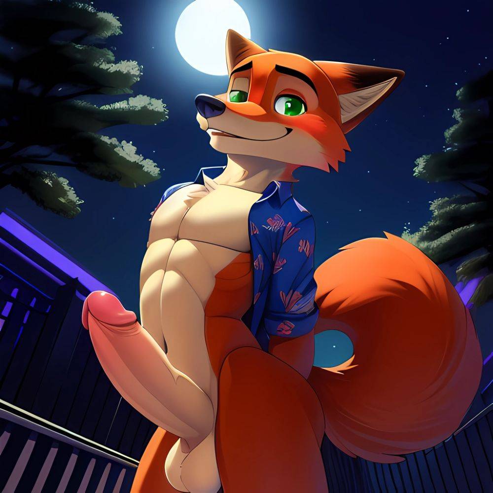 Solo Male Fox Anthro Dynamic Pose 1 3 Nick Wilde Zootopia Style Maple Story 0 7 Detailed Background Slim Smiling, 1851790510 - AIHentai - #main