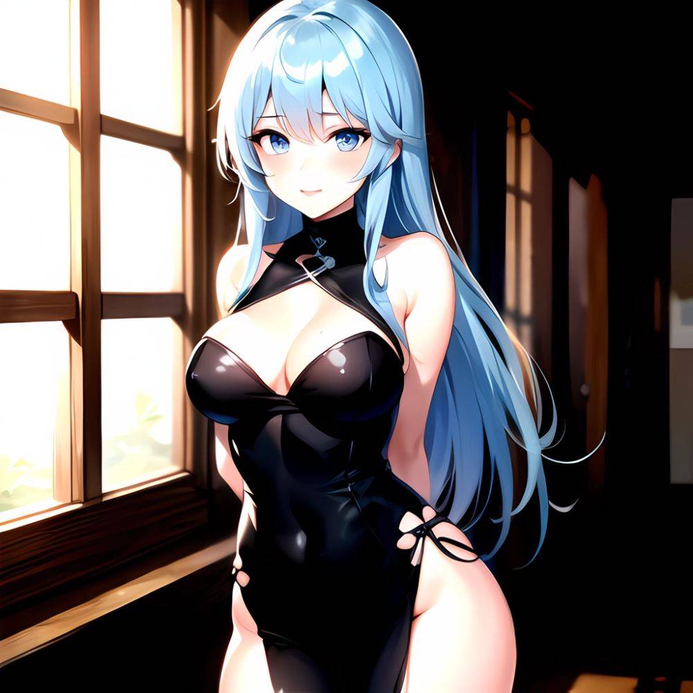 1girl Sexy Blue Eyes Arms Behind Back Facing The Camera Looking At The Camera, 3472463117 - AIHentai - #main