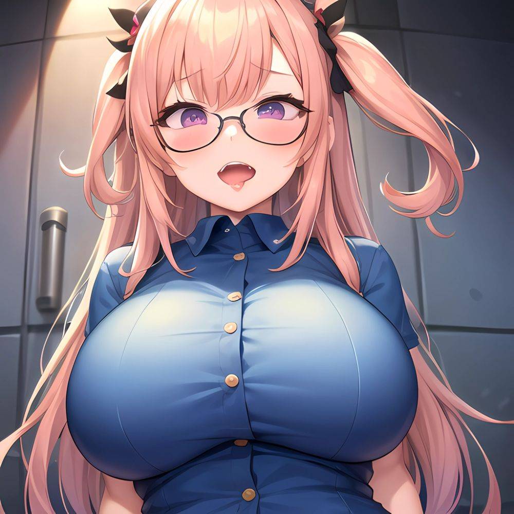 1girl Ahegao Breasts Butcherboy Fucked Silly Glasses Huge Breasts Pubic Hair Solo Arms Behind Back, 946845515 - AIHentai - #main