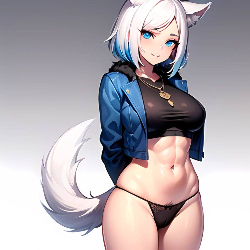 Solo 1girl Abs Animal Ears Aria Crystalplanet00 Bbc Chan Biting Black Hair Black Sclera Blue Eyes Breasts Colored Sclera Cropped, 55975267 - AIHentai - #main