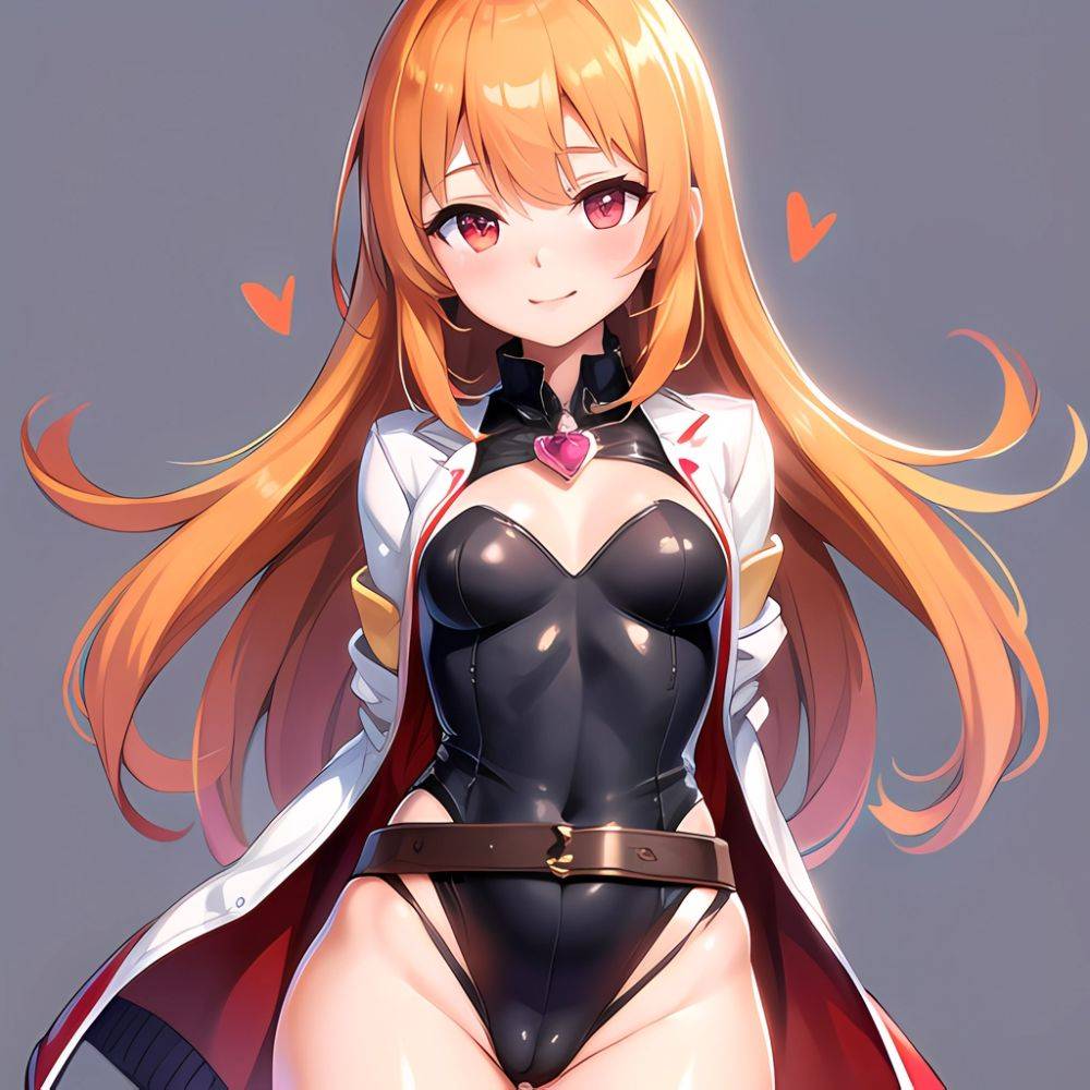 1girl Mature Belt Blush Breasts Cameltoe Gem Heart Highres Hyper Blossom Jacket Jewelry Leotard Long Hair Magical Girl Orange Ha, 952395976 - AIHentai - #main