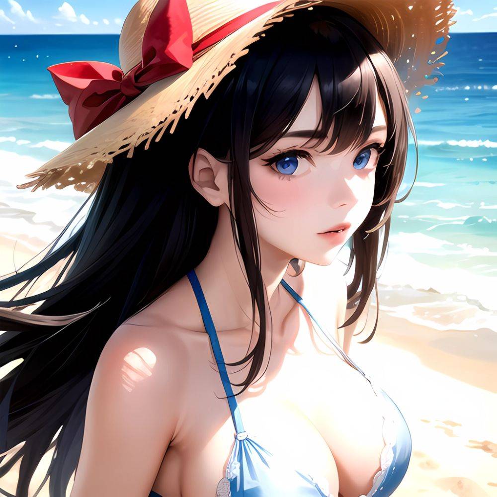 1girl Solo Beach Blue Eyes, 1974634640 - AIHentai - #main