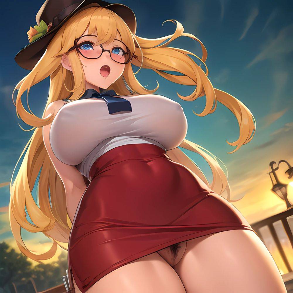 1girl Ahegao Breasts Butcherboy Fucked Silly Glasses Huge Breasts Pubic Hair Solo Arms Behind Back, 3254569952 - AIHentai - #main