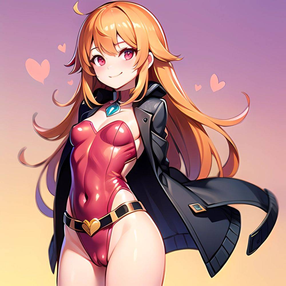 1girl Mature Belt Blush Breasts Cameltoe Gem Heart Highres Hyper Blossom Jacket Jewelry Leotard Long Hair Magical Girl Orange Ha, 381941854 - AIHentai - #main