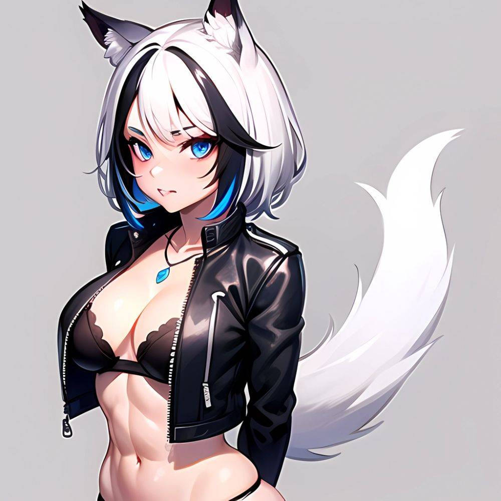 Solo 1girl Abs Animal Ears Aria Crystalplanet00 Bbc Chan Biting Black Hair Black Sclera Blue Eyes Breasts Colored Sclera Cropped, 2045009916 - AIHentai - #main