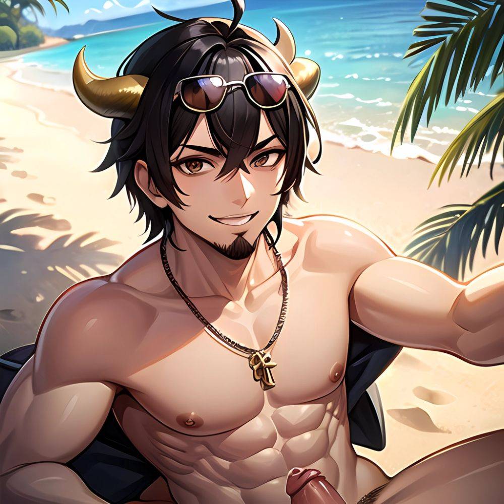 Naked Penis Dick Abs Atlas Vos Bara Beach Bracelet Brown Eyes Brown Hair Bulge Collarbone Commission Cow Horns Solo 1guy, 4117387482 - AIHentai - #main