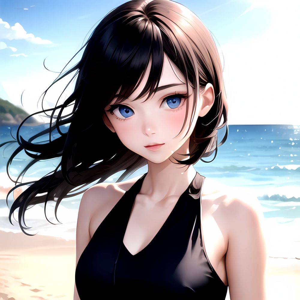 1girl Solo Beach Blue Eyes, 1846173830 - AIHentai - #main