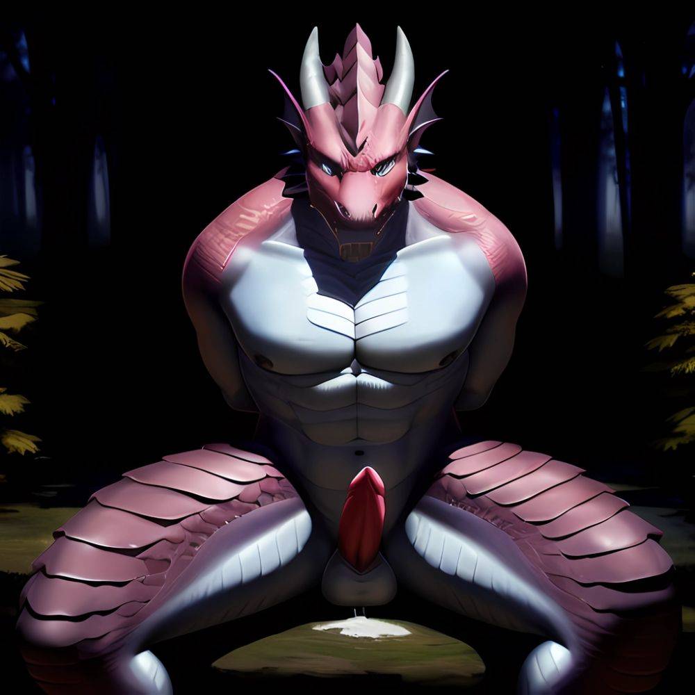 Anthro Dragon Male Solo Abs Cum Dripping Muscular Dragon Penis Genital Slit Furry Sitting Realistic Scales Detailed Scales Textu, 2677786129 - AIHentai - #main