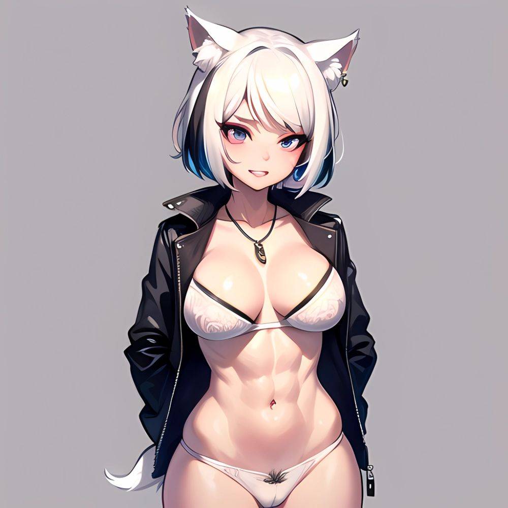 Solo 1girl Abs Animal Ears Aria Crystalplanet00 Bbc Chan Biting Black Hair Black Sclera Blue Eyes Breasts Colored Sclera Cropped, 289953914 - AIHentai - #main