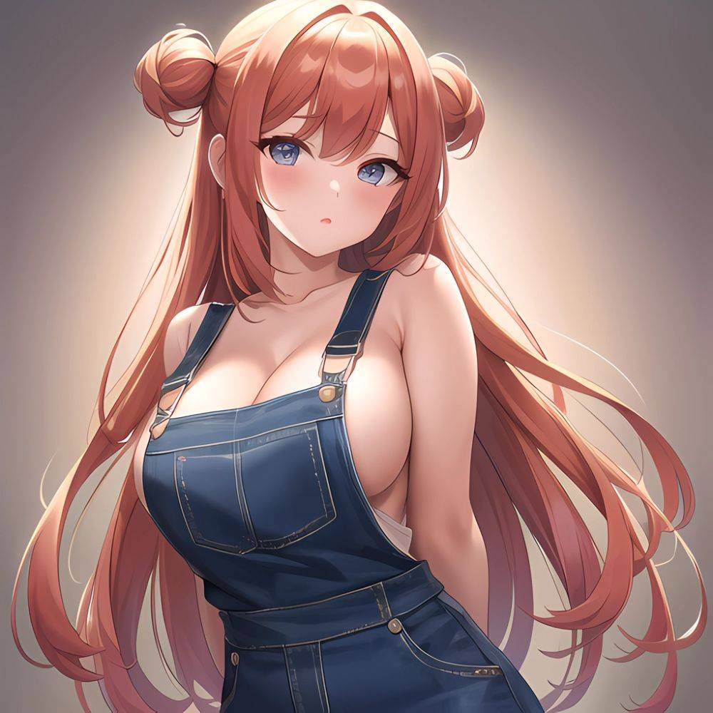 Sexy Overalls Half Naked One Side Down Exposing One Breast Absurdres Blush 1 1 Highres Detail Masterpiece Best Quality Hyper, 1627850555 - AIHentai - #main