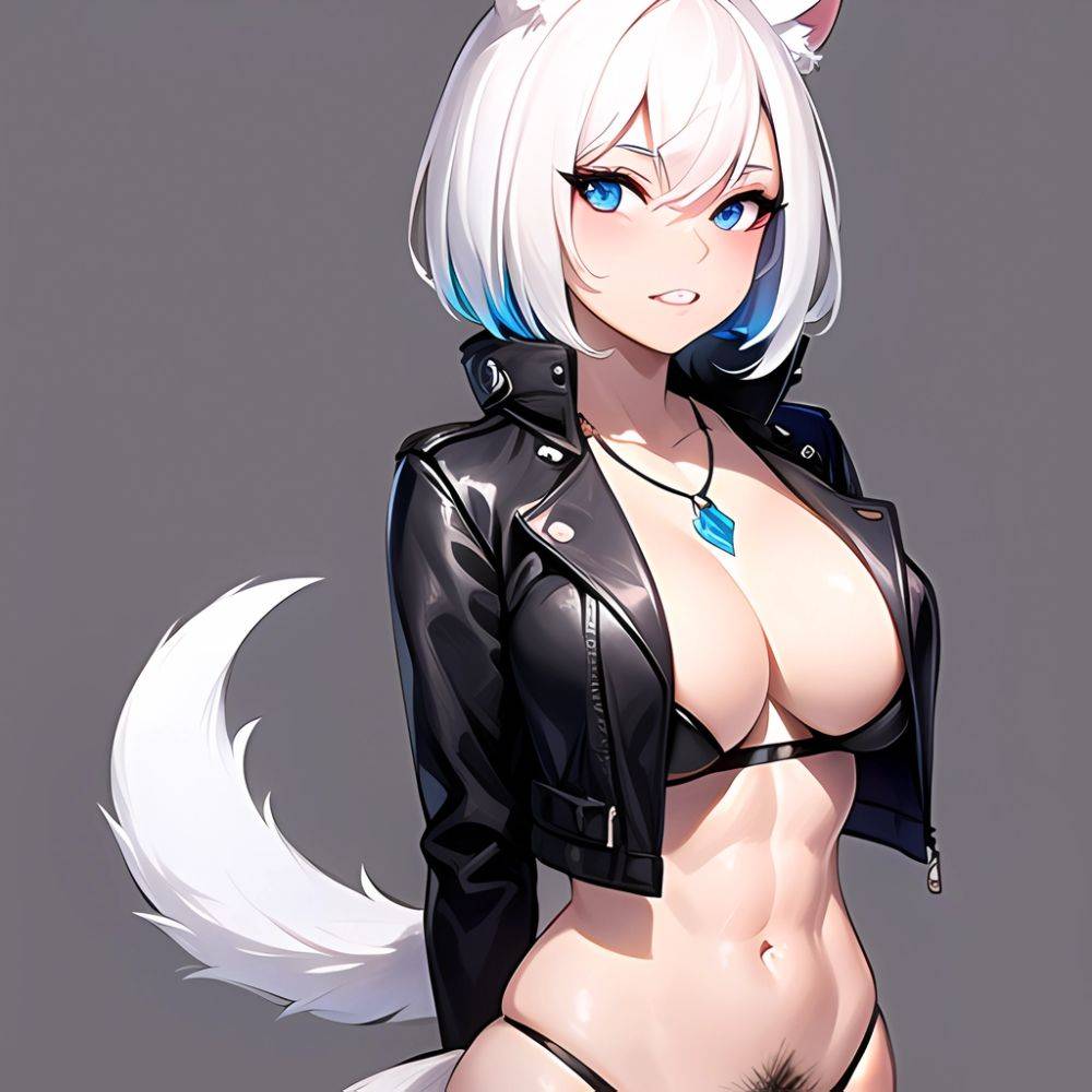 Solo 1girl Abs Animal Ears Aria Crystalplanet00 Bbc Chan Biting Black Hair Black Sclera Blue Eyes Breasts Colored Sclera Cropped, 960373247 - AIHentai - #main
